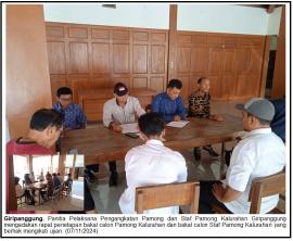 Rapat Penetapan Bakal Calon Pamong dan Staf Pamong Kalurahan Giripanggung